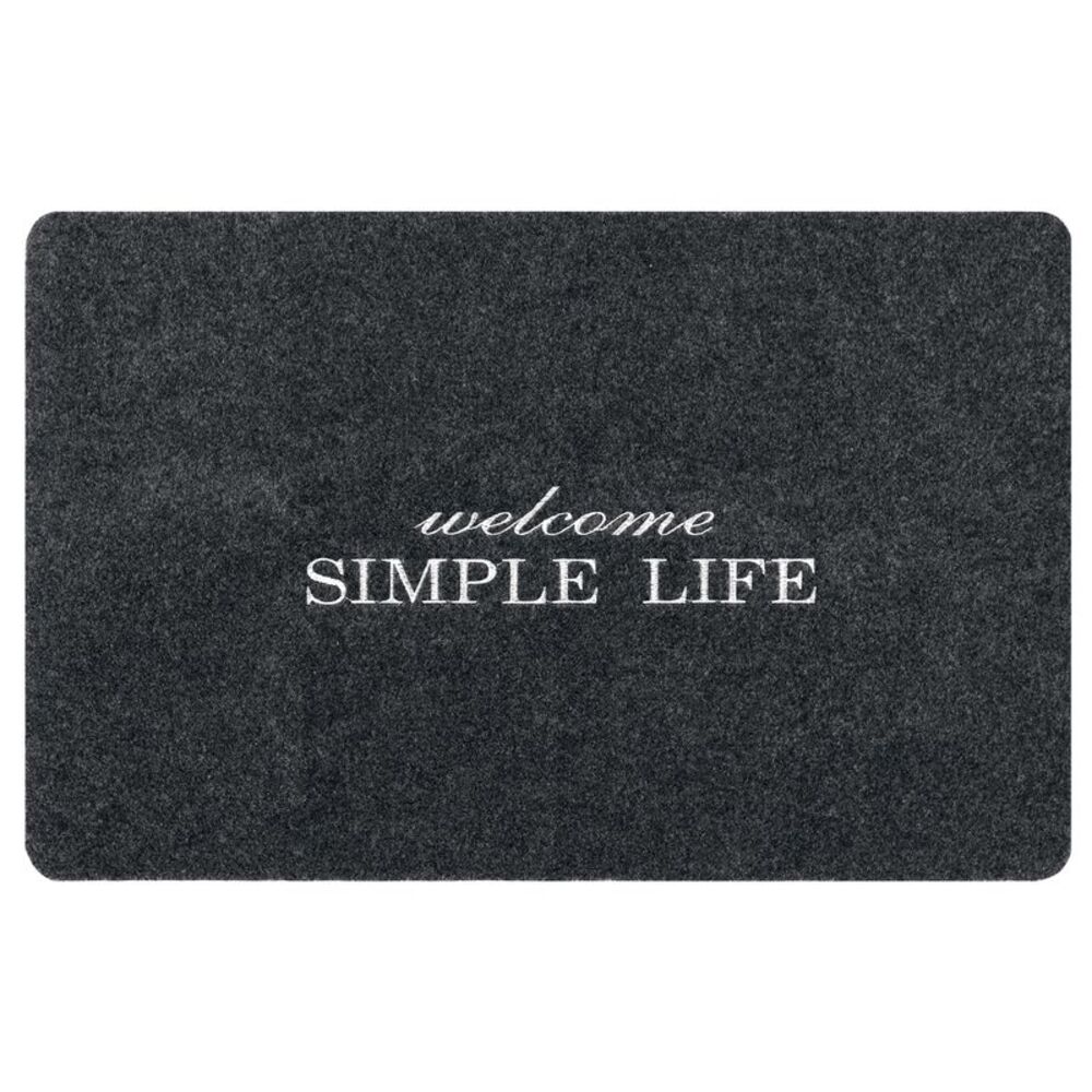Mat Durable Resistant Rugs for Outside Entry 18" x 28" Simple Gray